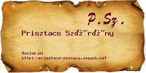 Prisztacs Szörény névjegykártya